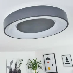 hofstein Plafonnier Casina LED Anthracite, Blanc, 1 lumière, Télécommandes