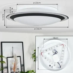 hofstein Plafonnier Castasegna LED Blanc, 1 lumière* Éclairage Led