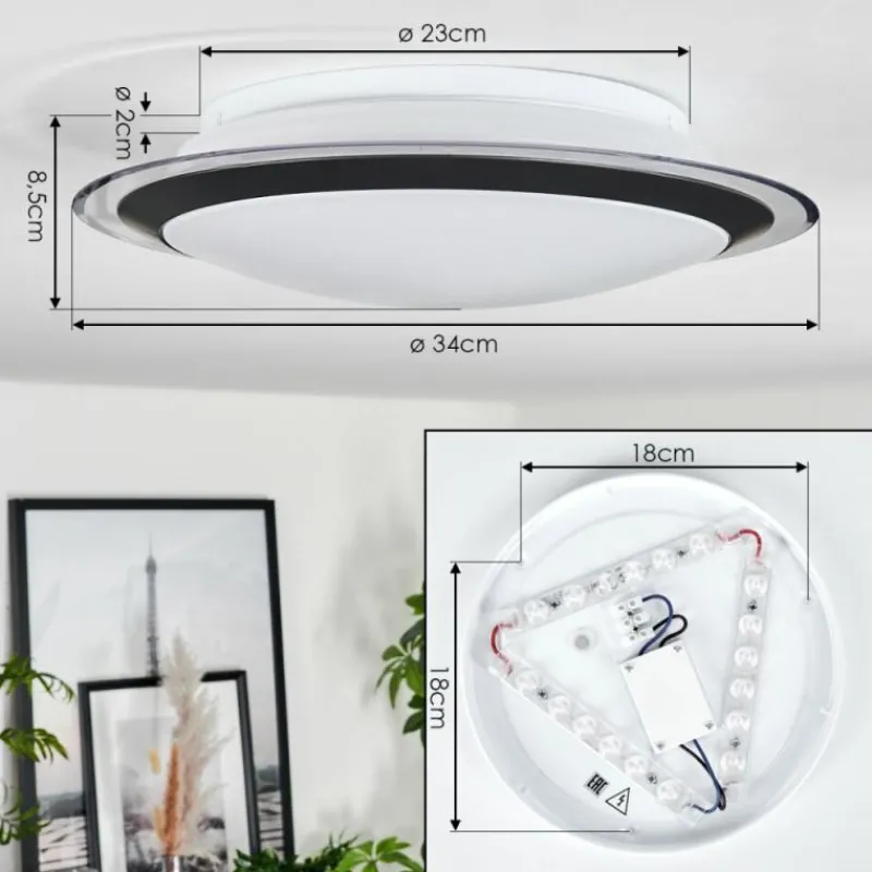 hofstein Plafonnier Castasegna LED Blanc, 1 lumière* Éclairage Led