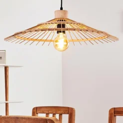 Style Boho-Chic-hofstein Plafonnier Castries Noir, 1 lumière