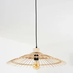 Style Boho-Chic-hofstein Plafonnier Castries Noir, 1 lumière