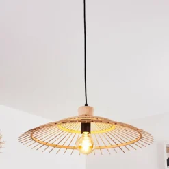 Style Boho-Chic-hofstein Plafonnier Castries Noir, 1 lumière