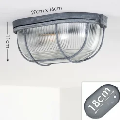 hofstein Plafonnier Catawba Gris, 1 lumière