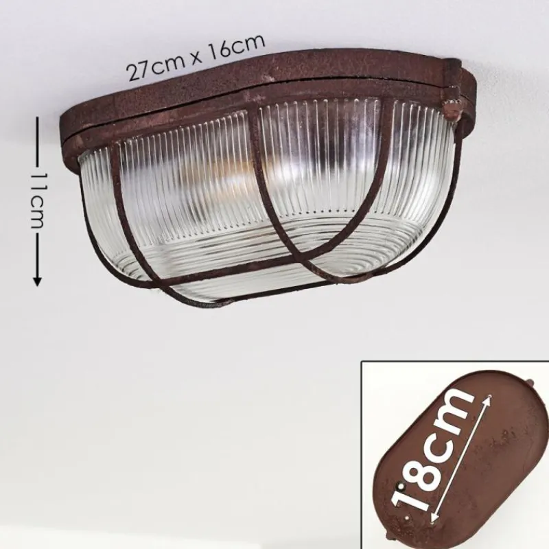 hofstein Plafonnier Catawba Rouille, 1 lumière