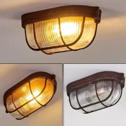 hofstein Plafonnier Catawba Rouille, 1 lumière