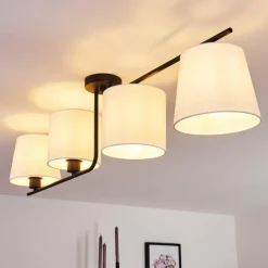 Lampes En Tissu-hofstein Plafonnier Cayuta Noir, 4 lumières