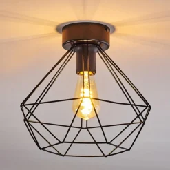 Luminaires Rustiques-hofstein Plafonnier Cenova Noir, 1 lumière