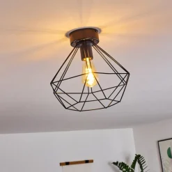 Luminaires Rustiques-hofstein Plafonnier Cenova Noir, 1 lumière