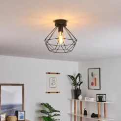 Luminaires Rustiques-hofstein Plafonnier Cenova Noir, 1 lumière