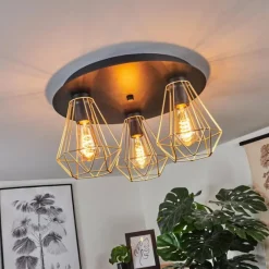 hofstein Plafonnier Cenova Noir, 3 lumières