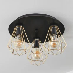 hofstein Plafonnier Cenova Noir, 3 lumières