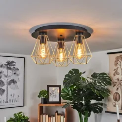 hofstein Plafonnier Cenova Noir, 3 lumières