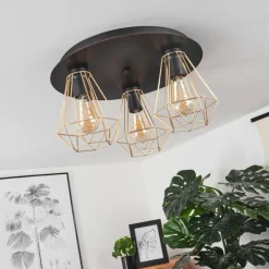 hofstein Plafonnier Cenova Noir, 3 lumières