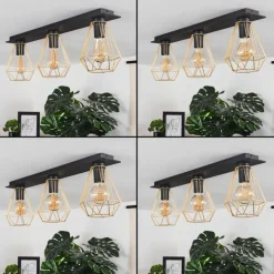 hofstein Plafonnier Cenova Noir, 3 lumières