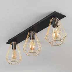 hofstein Plafonnier Cenova Noir, 3 lumières