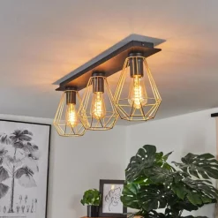 hofstein Plafonnier Cenova Noir, 3 lumières