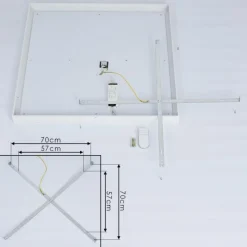 hofstein Plafonnier Cetara LED Gris, 1 lumière, Télécommandes, Changeur de couleurs