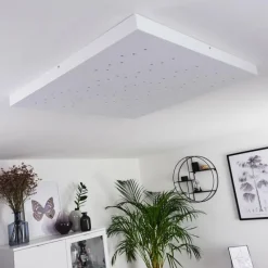 hofstein Plafonnier Cetara LED Gris, 1 lumière, Télécommandes, Changeur de couleurs