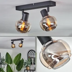 hofstein Plafonnier Cevio Noir, 2 lumières