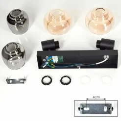 hofstein Plafonnier Cevio Noir, 2 lumières