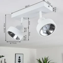 hofstein Plafonnier Chagres Blanc, 2 lumières* Spots Et Projecteurs