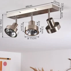 hofstein Plafonnier Chagres Nickel mat, 3 lumières