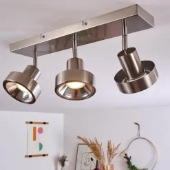 hofstein Plafonnier Chagres Nickel mat, 3 lumières