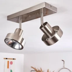 hofstein Plafonnier Chagres Nickel mat, 2 lumières