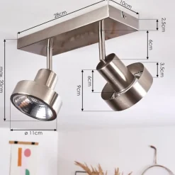 hofstein Plafonnier Chagres Nickel mat, 2 lumières