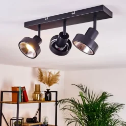 Lampes Industrielles-hofstein Plafonnier Chagres Noir, 3 lumières