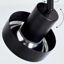 Lampes Industrielles-hofstein Plafonnier Chagres Noir, Argenté, 2 lumières