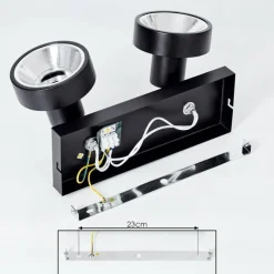 Lampes Industrielles-hofstein Plafonnier Chagres Noir, Argenté, 2 lumières