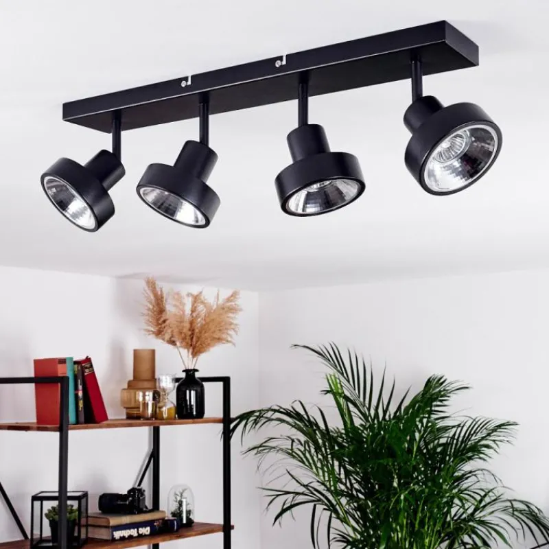 Lampes Industrielles-hofstein Plafonnier Chagres Noir, Argenté, 4 lumières