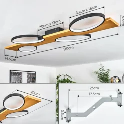 hofstein Plafonnier Chancani LED Écru, Noir, 1 lumière