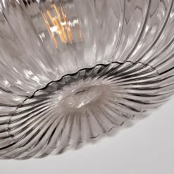 Suspension Verre Fumé-hofstein Plafonnier Chapal Nickel mat, 1 lumière