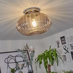 Suspension Verre Fumé-hofstein Plafonnier Chapal Nickel mat, 1 lumière