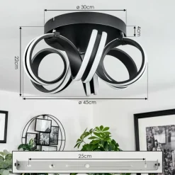 hofstein Plafonnier Chapotia LED Noir, 1 lumière