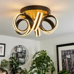 hofstein Plafonnier Chapotia LED Noir, 1 lumière