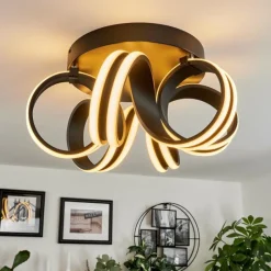 hofstein Plafonnier Chapotia LED Noir, 1 lumière