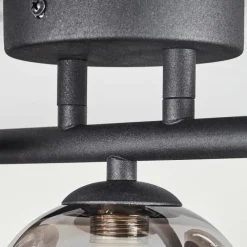 Suspension Verre Fumé-hofstein Plafonnier Chariton LED Noir, 3 lumières