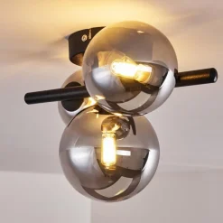 Suspension Verre Fumé-hofstein Plafonnier Chariton Noir, 3 lumières