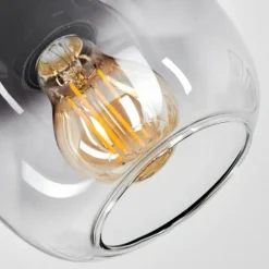 Suspension Verre Fumé-hofstein Plafonnier Chauplane Bois foncé, Noir, 1 lumière