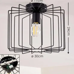 Lampes Vintages & Rétros-hofstein Plafonnier Chava Noir, 1 lumière