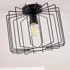 Lampes Vintages & Rétros-hofstein Plafonnier Chava Noir, 1 lumière