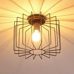 Lampes Vintages & Rétros-hofstein Plafonnier Chava Noir, 1 lumière