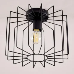 Lampes Vintages & Rétros-hofstein Plafonnier Chava Noir, 1 lumière