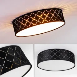 Lampes En Tissu-hofstein Plafonnier Chazy Blanc, 2 lumières