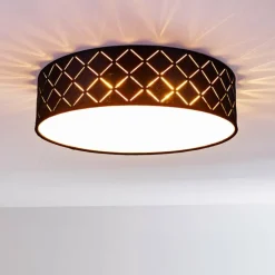 Lampes En Tissu-hofstein Plafonnier Chazy Blanc, 2 lumières