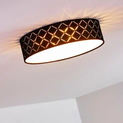 Lampes En Tissu-hofstein Plafonnier Chazy Blanc, 2 lumières