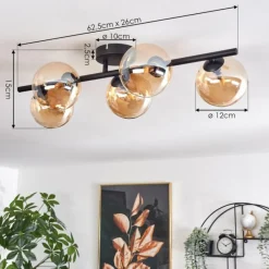 hofstein Plafonnier Chehalis Ambre, 5 lumières